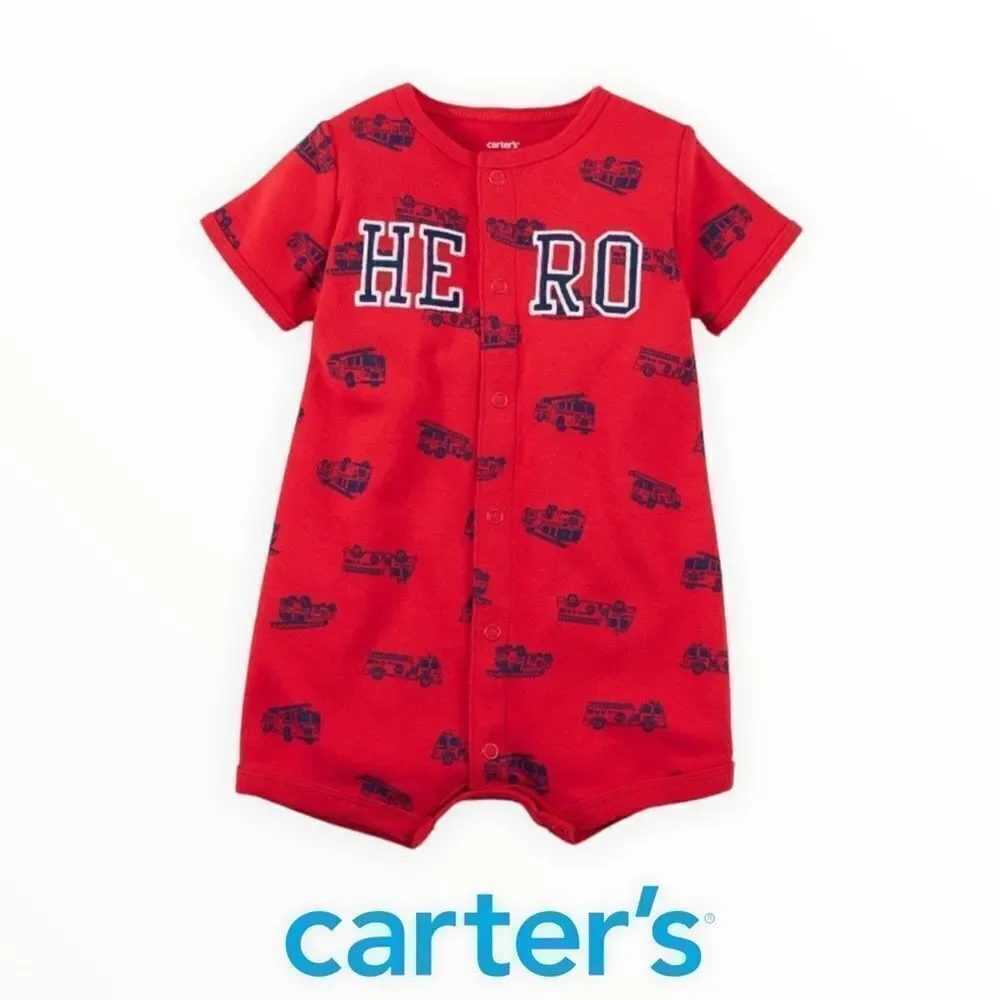CARTER’s | Red | FIRE HERO Cotton Romper